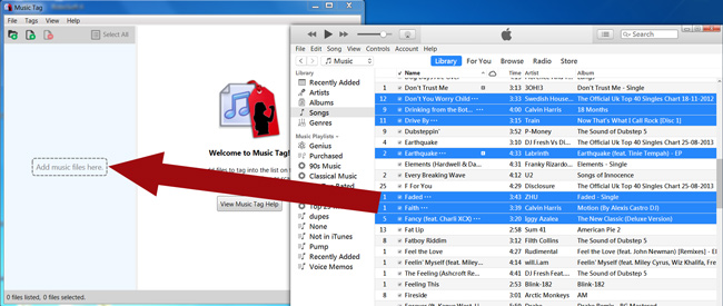 Fügen Sie iTunes-Dateien zum Musik-Tag hinzu