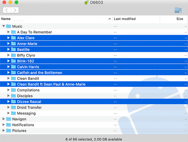 Verwenden von Android File Transfer zum Kopieren von Musik von Android auf den Mac