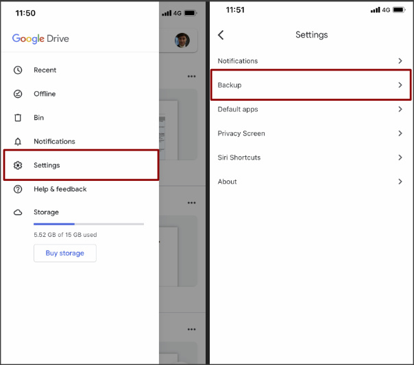 iPhone-Kontakte mit Google Drive sichern 1