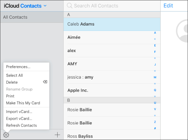 Kontakte aus iCloud auf den Computer exportieren