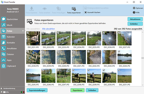 Exportieren Sie Fotos von Android auf den PC