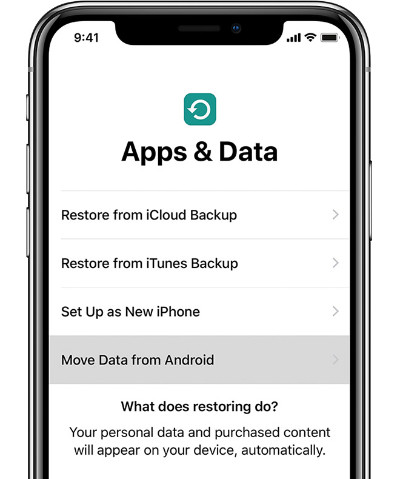 Verschieben Sie während der Einrichtung Daten von Android auf das iPhone