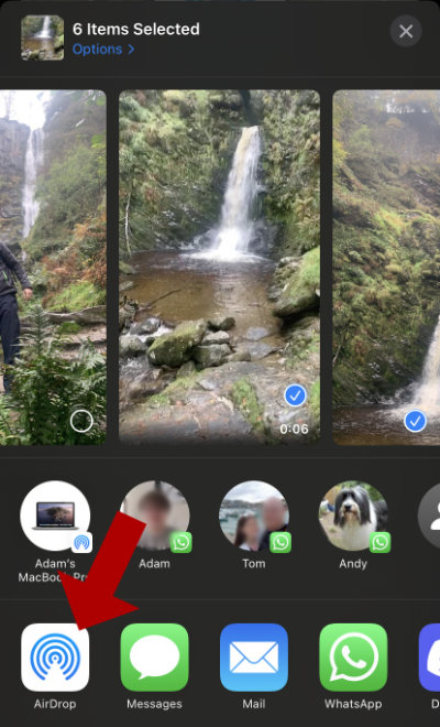 iPhone Fotos per Airdrop versenden