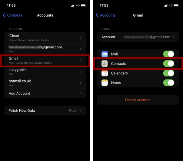 Kontakte zwischen iPhone und Android mit Google synchronisieren