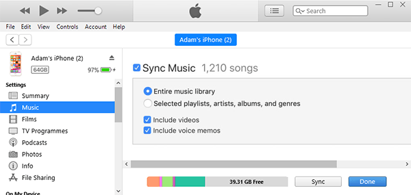 iTunes Musik mit dem iPhone synchronisieren