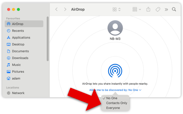Turn on Airdrop on Mac