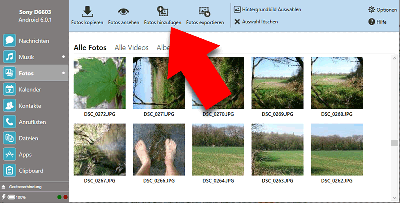 Fotos vom PC auf Android überträgt