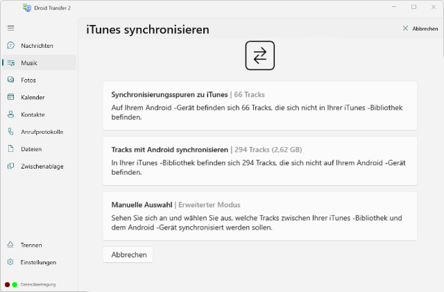 iTunes auf Android übertragen