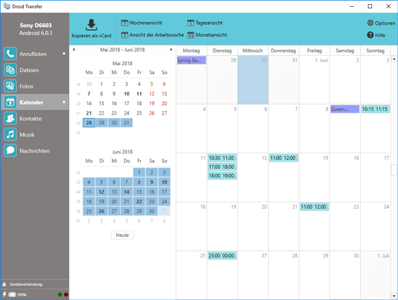 Kalender von Android auf PC sichern