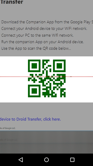 Transfer Companion zeigt jetzt einen QR-Scanner an