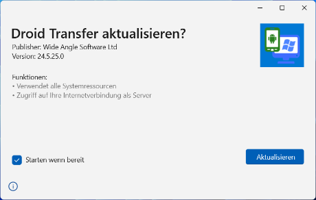 Droid Transfer Installationsprogramm