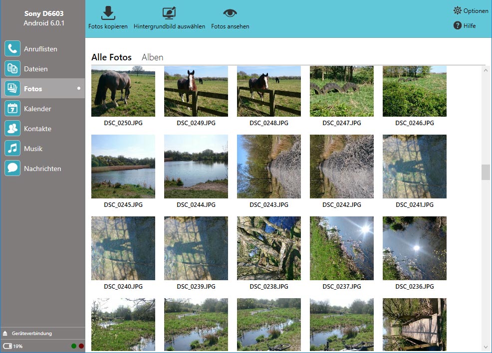 Fotos vom Android-Telefon auf den PC übertragen