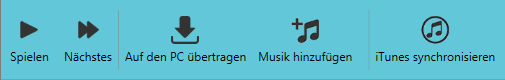 Android iTunes sync control bar