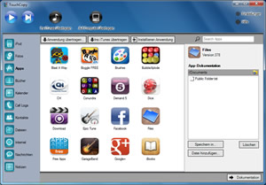TouchCopy Apps feature screenshot