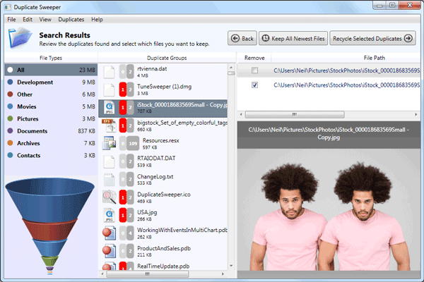 Duplicate Sweeper - Finden und Löschen von Dateien auf Ihrem Computer