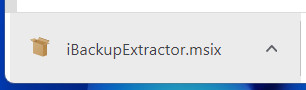 Launch the iBackup Extractor installer from your browser