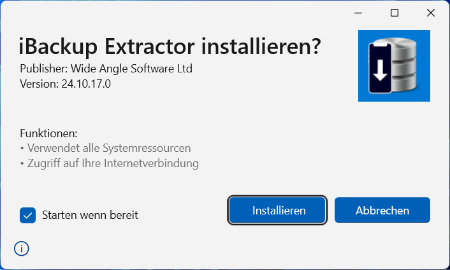 iBackup Extractor installer