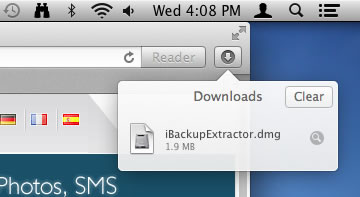 Launch the iBackup Extractor installer from your browser