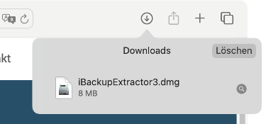 Starten Sie das Installationsprogramm von iBackup Extractor über Ihren Browser