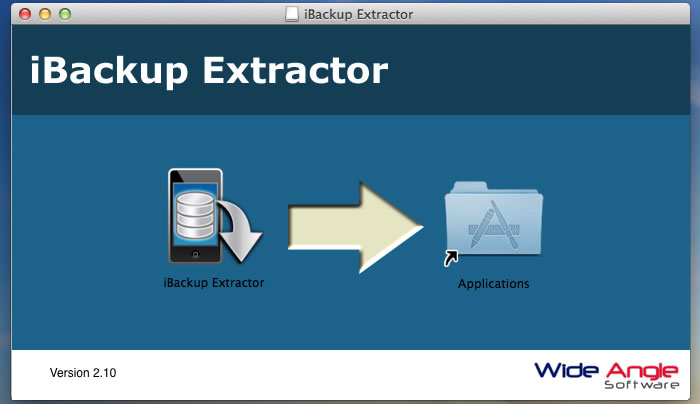 Drag iBackup Extractor to your applications.