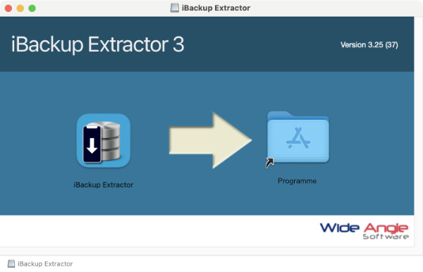 Drag iBackup Extractor to your applications.