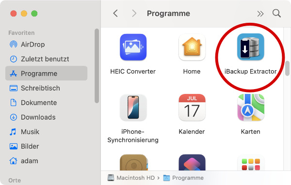 iBackup Extractor Anwendung