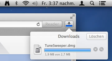 Wählen Sie im Download-Fenster des Browsers Speichern