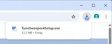 Starten Sie das Installationsprogramm von Tune Sweeper über Ihren Browser