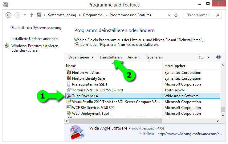 Uninstall Tune Sweeper