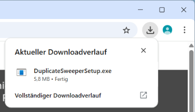 Starten Sie das Installationsprogramm von Duplicate Sweeper über Ihren Browser