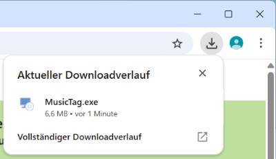 Starten Sie das Installationsprogramm von Music Tag über Ihren Browser