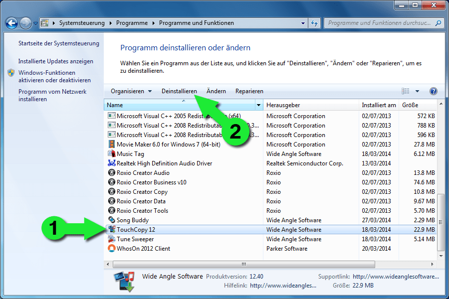 uninstall touchcopy 16 for pc
