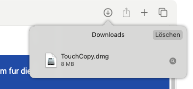 Launch the TouchCopy installer from your browser