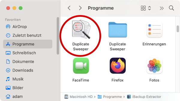 Duplicate Sweeper Anwendung