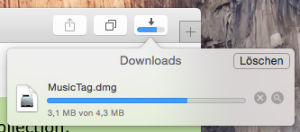 Wählen Sie im Download-Fenster des Browsers Speichern