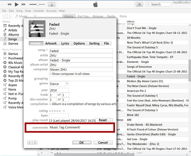 Aktualisieren Sie iTunes-Dateien mit neuen Tag-Informationen