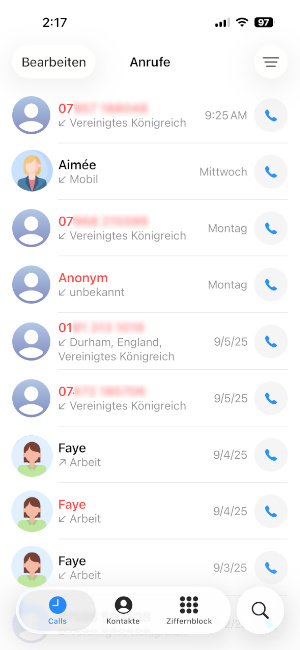 iPhone Anrufliste anzeigen