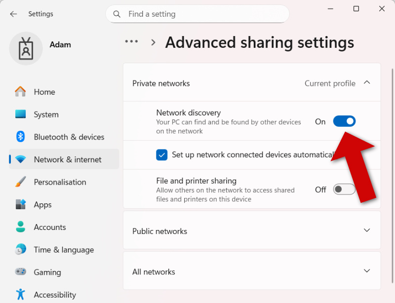 Netzwerkerkennung unter Windows aktivieren