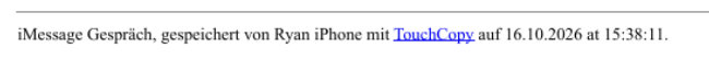 Screenshot mit einem Beispiel der standardmäßigen forensischen Fußzeile