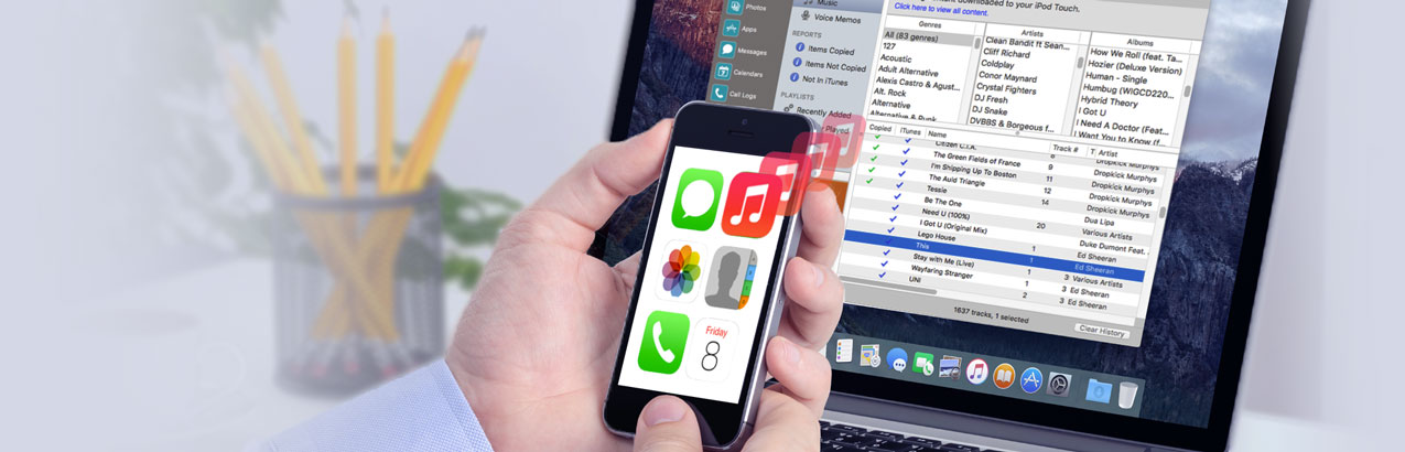 Transfer music from phone to computer