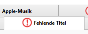 Der “Fehlende Titel”-Tab von Tune Sweeper