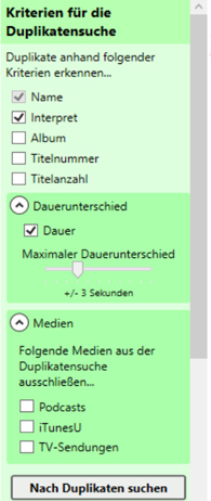 Rufen Sie die Einstellungen auf, um Duplikate automatisch auszuwählen